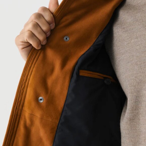 Peter Millar Men's Crown Suede Quilted Coat Jacket Whiskey Brown MF24Z08 $1295 - Picture 5 of 14